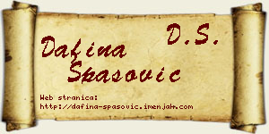 Dafina Spasović vizit kartica
